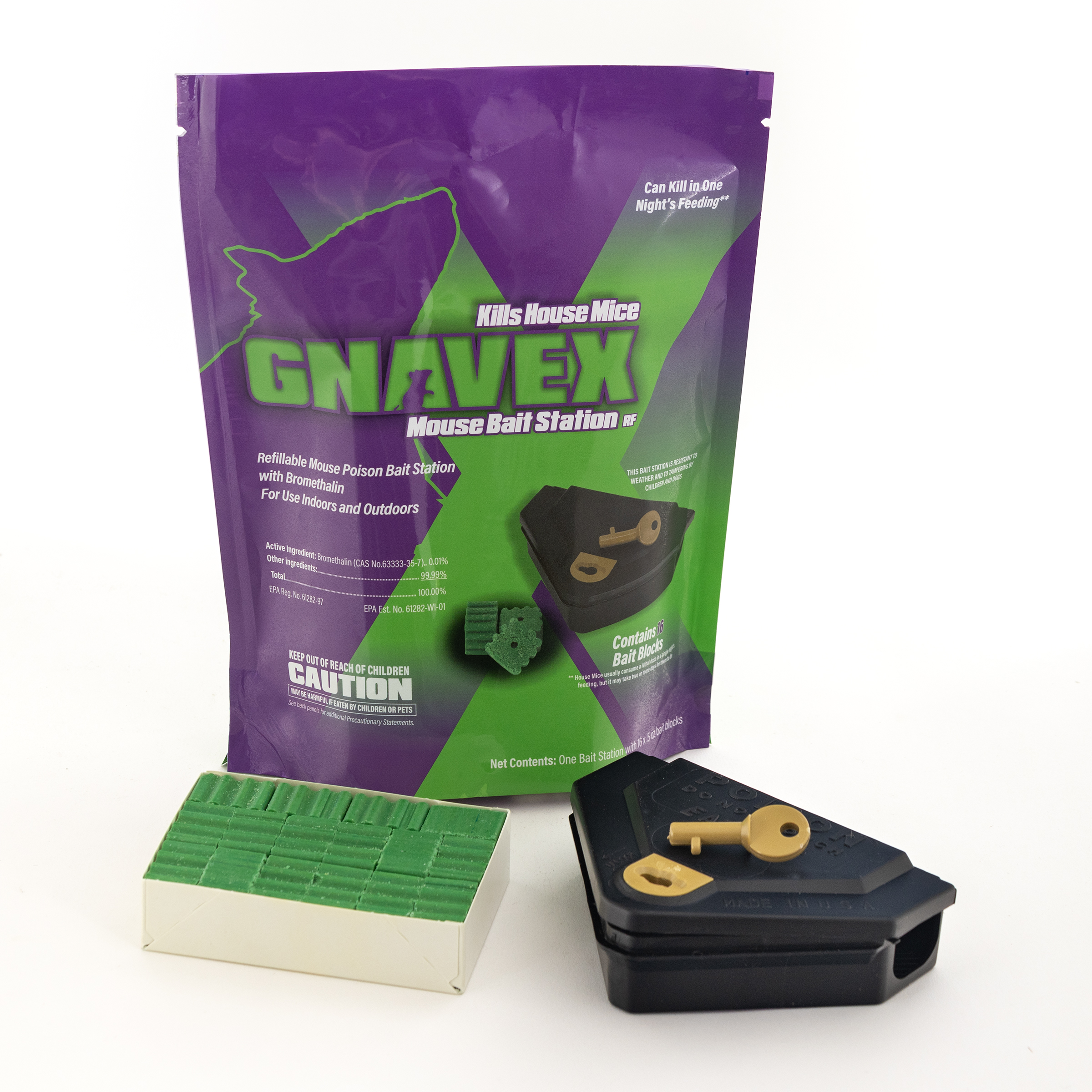 Gnavex Refillable Mouse Bait Station 16ct